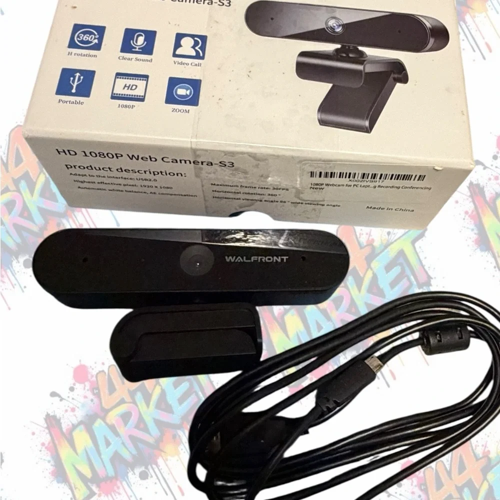 Walfront Black Webcam